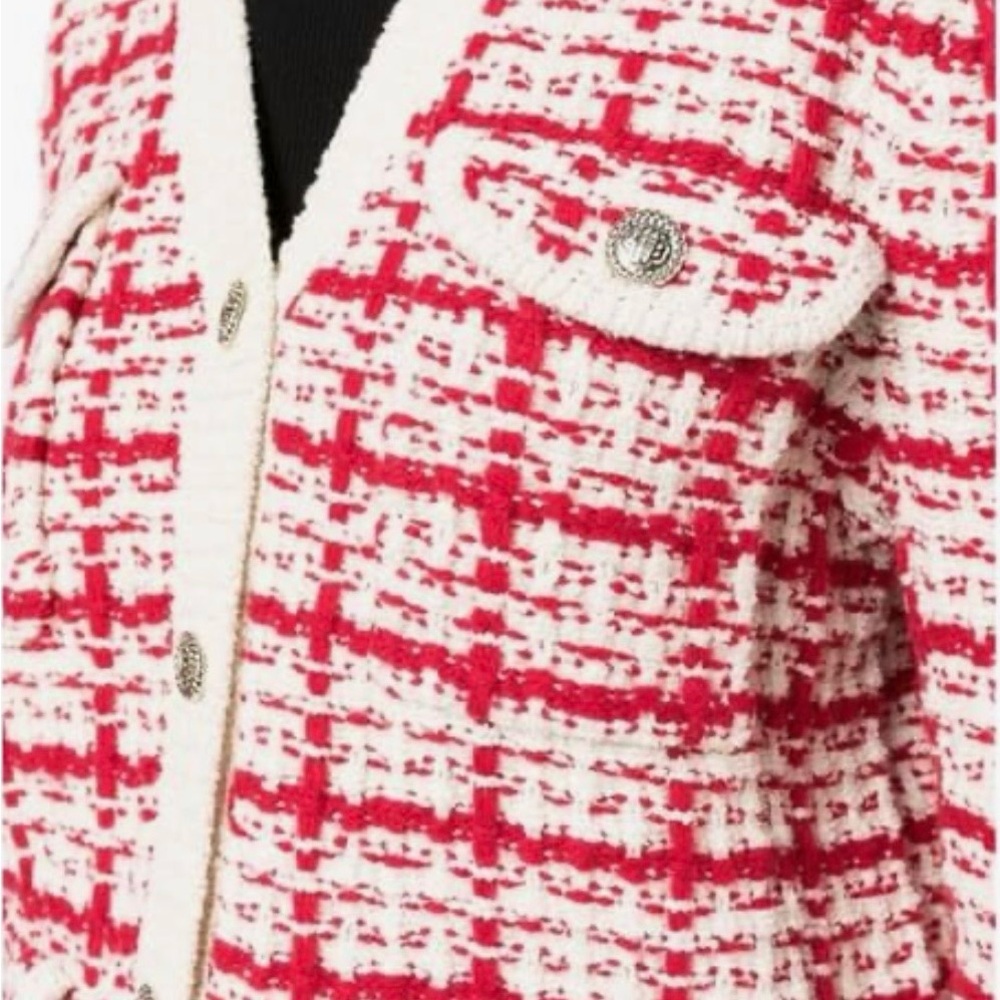 Maje Tweed Button-Front Cardigan - Picture 3 of 4